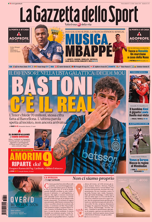 Prima pagina La Gazzetta dello Sport di oggi - Quotidiano sport