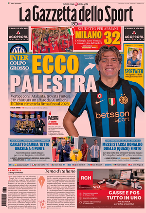 Prima pagina La Gazzetta dello Sport di oggi - Quotidiano sport
