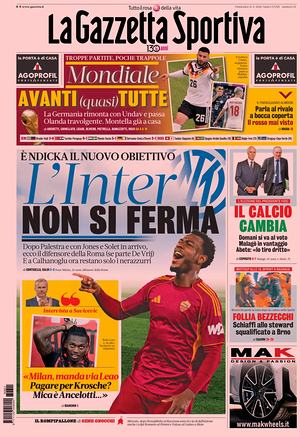 Prima pagina La Gazzetta dello Sport di oggi - Quotidiano sport