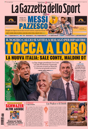 Prima pagina La Gazzetta dello Sport di oggi - Quotidiano sport