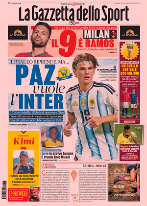 Prima pagina La Gazzetta dello Sport di oggi - Quotidiano sport