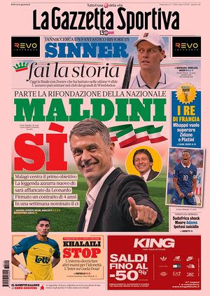 Prima pagina La Gazzetta dello Sport di oggi - Quotidiano sport