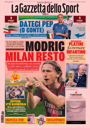 Prima pagina La Gazzetta dello Sport di oggi - Quotidiano sport