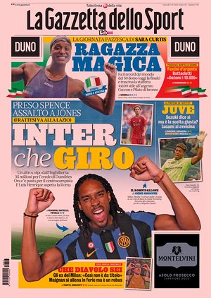 Prima pagina La Gazzetta dello Sport di oggi - Quotidiano sport