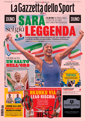 Prima pagina La Gazzetta dello Sport di oggi - Quotidiano sport