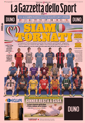 Prima pagina La Gazzetta dello Sport di oggi - Quotidiano sport