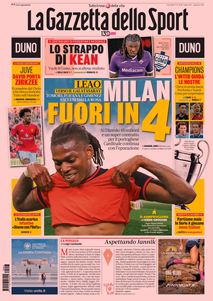 Prima pagina La Gazzetta dello Sport di oggi - Quotidiano sport