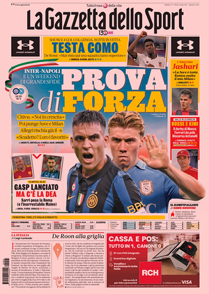 Prima pagina La Gazzetta dello Sport di oggi - Quotidiano sport