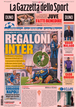 Prima pagina La Gazzetta dello Sport di oggi - Quotidiano sport