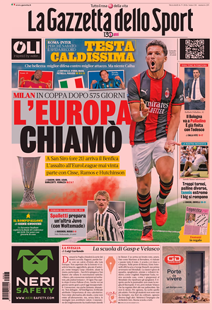 Prima pagina La Gazzetta dello Sport di oggi - Quotidiano sport