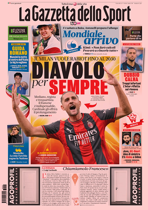 Prima pagina La Gazzetta dello Sport di oggi - Quotidiano sport