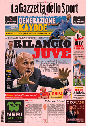 Prima pagina La Gazzetta dello Sport di oggi - Quotidiano sport