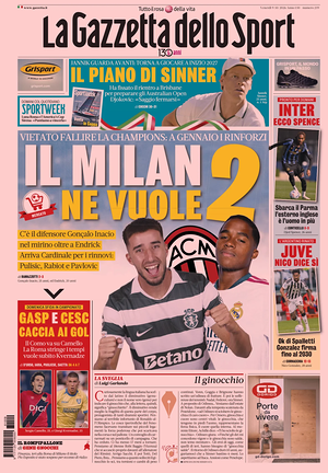 Prima pagina La Gazzetta dello Sport di oggi - Quotidiano sport