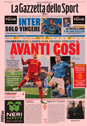 Prima pagina La Gazzetta dello Sport di oggi - Quotidiano sport