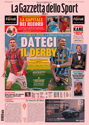 Prima pagina La Gazzetta dello Sport di oggi - Quotidiano sport