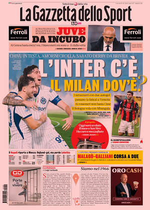 Prima pagina La Gazzetta dello Sport di oggi - Quotidiano sport