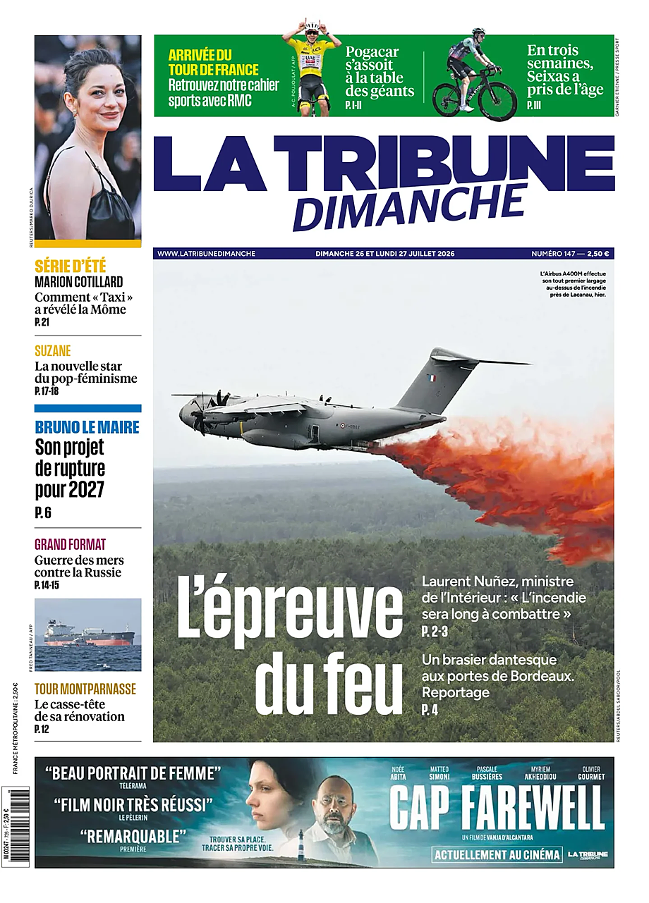Une de La Tribune Dimanche du jour - Presse 26 juillet 2026