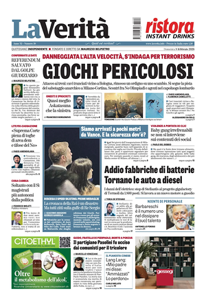 Prima pagina La VeritÃ  di oggi - Quotidiano nazionale
