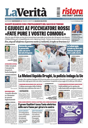 Prima pagina La VeritÃ  di oggi - Quotidiano nazionale