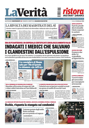Prima pagina La VeritÃ  di oggi - Quotidiano nazionale