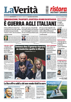 Prima pagina La VeritÃ  di oggi - Quotidiano nazionale