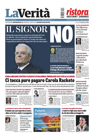 Prima pagina La VeritÃ  di oggi - Quotidiano nazionale