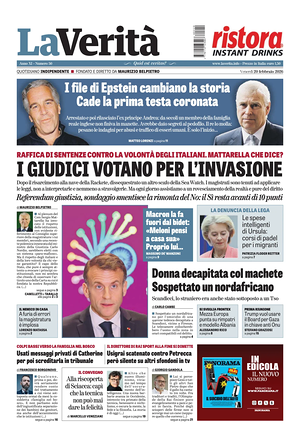 Prima pagina La VeritÃ  di oggi - Quotidiano nazionale