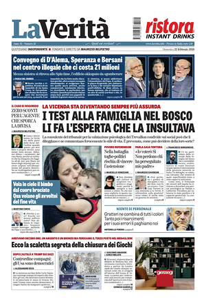 Prima pagina La VeritÃ  di oggi - Quotidiano nazionale