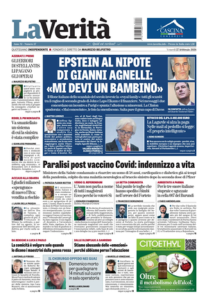 Prima pagina La VeritÃ  di oggi - Quotidiano nazionale