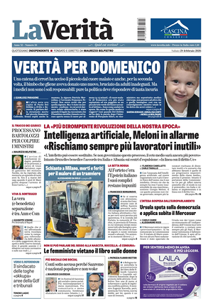 Prima pagina La VeritÃ  di oggi - Quotidiano nazionale