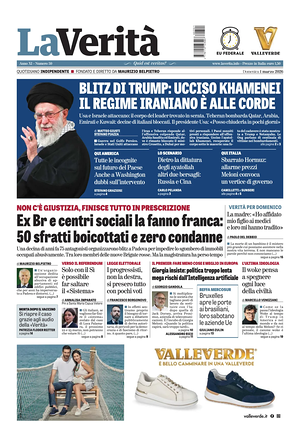 Prima pagina La VeritÃ  di oggi - Quotidiano nazionale