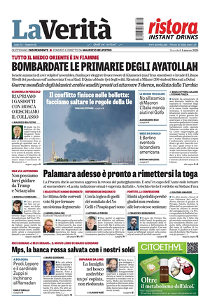 Prima pagina La VeritÃ  di oggi - Quotidiano nazionale