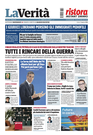 Prima pagina La VeritÃ  di oggi - Quotidiano nazionale