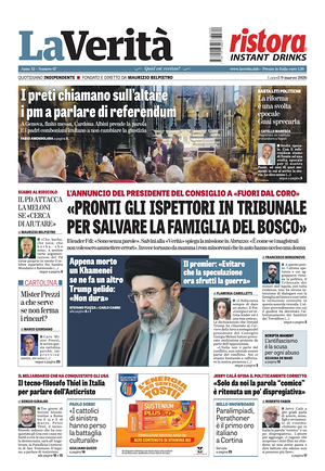 Prima pagina La VeritÃ  di oggi - Quotidiano nazionale