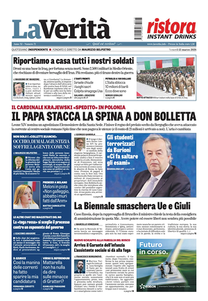 Prima pagina La VeritÃ  di oggi - Quotidiano nazionale