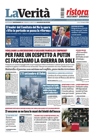Prima pagina La VeritÃ  di oggi - Quotidiano nazionale