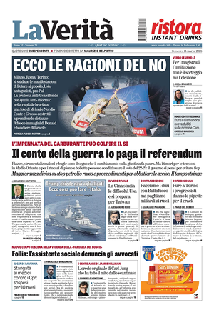 Prima pagina La VeritÃ  di oggi - Quotidiano nazionale