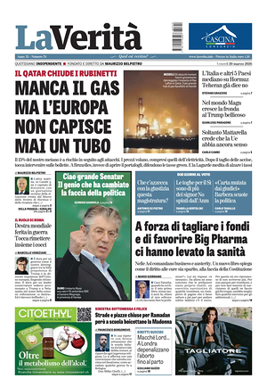 Prima pagina La VeritÃ  di oggi - Quotidiano nazionale