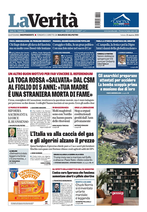 Prima pagina La VeritÃ  di oggi - Quotidiano nazionale
