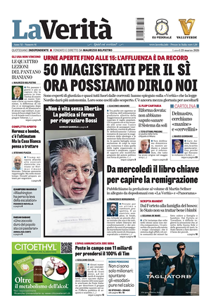 Prima pagina La VeritÃ  di oggi - Quotidiano nazionale