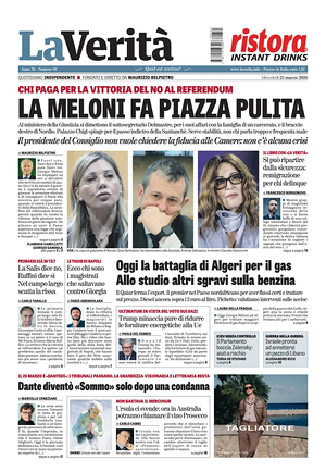 Prima pagina La VeritÃ  di oggi - Quotidiano nazionale