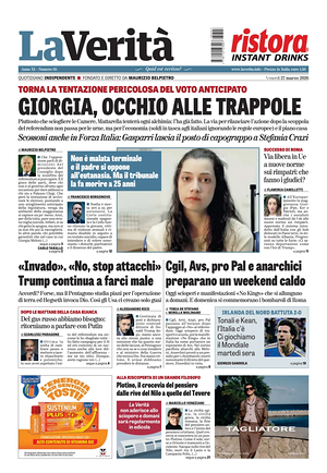 Prima pagina La VeritÃ  di oggi - Quotidiano nazionale