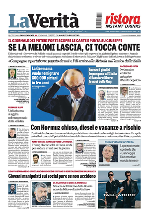Prima pagina La VeritÃ  di oggi - Quotidiano nazionale