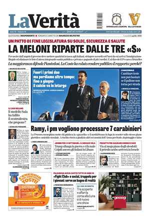 Prima pagina La VeritÃ  di oggi - Quotidiano nazionale