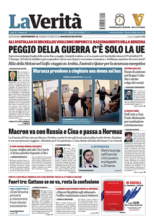 Prima pagina La VeritÃ  di oggi - Quotidiano nazionale