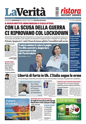 Prima pagina La VeritÃ  di oggi - Quotidiano nazionale