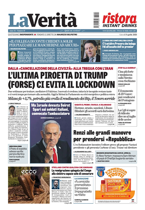Prima pagina La VeritÃ  di oggi - Quotidiano nazionale