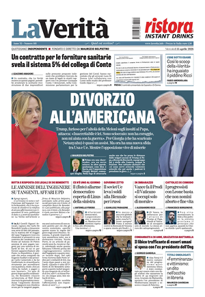 Prima pagina La VeritÃ  di oggi - Quotidiano nazionale