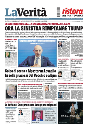 Prima pagina La VeritÃ  di oggi - Quotidiano nazionale