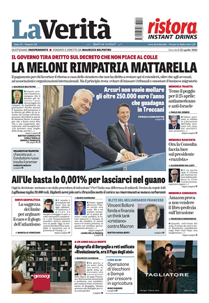 Prima pagina La VeritÃ  di oggi - Quotidiano nazionale